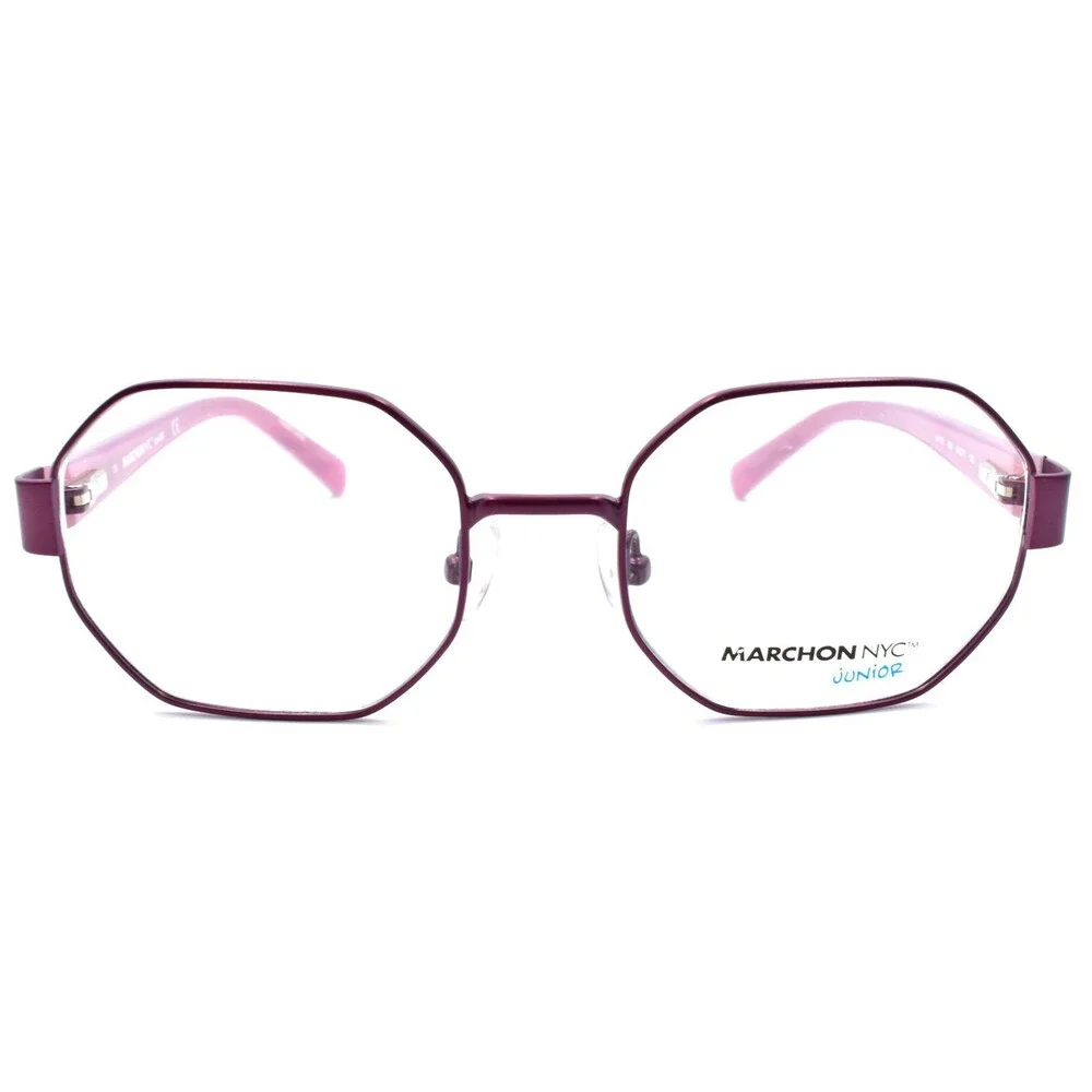 Marchon M-7001 505 Kids Girls Eyeglasses Frames Octagon 46-17-130 Plum